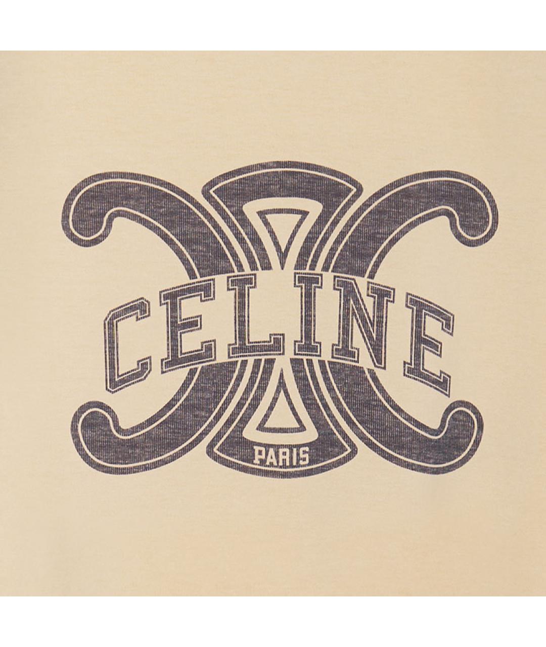 CELINE Желтая хлопковая футболка, фото 3