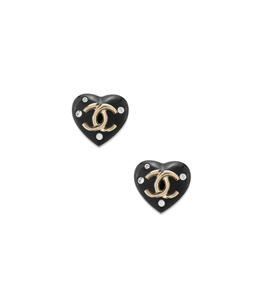 CHANEL Черные металлические серьги, фото 1