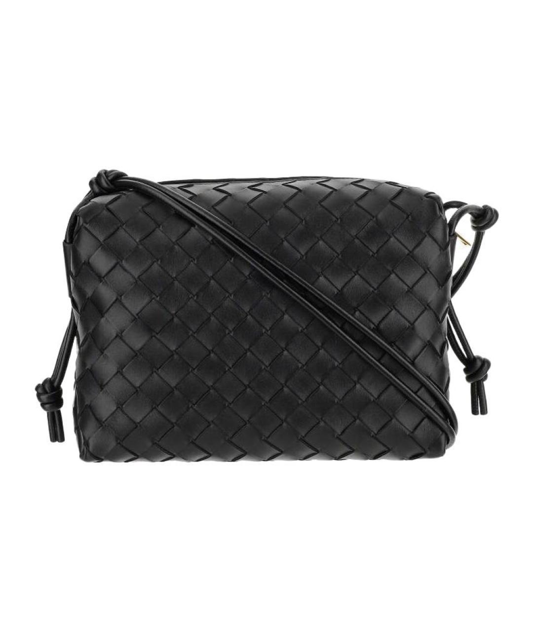 BOTTEGA VENETA Черная кожаная сумка через плечо, фото 1