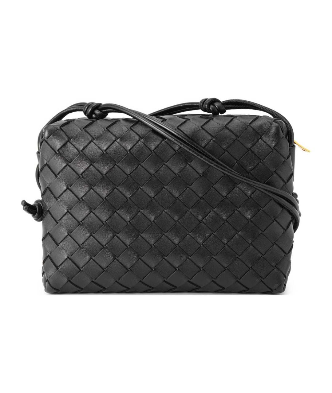 BOTTEGA VENETA Черная кожаная сумка через плечо, фото 4