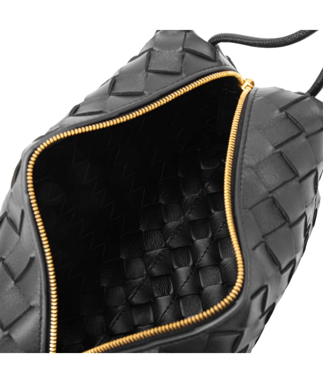 BOTTEGA VENETA Черная кожаная сумка через плечо, фото 7