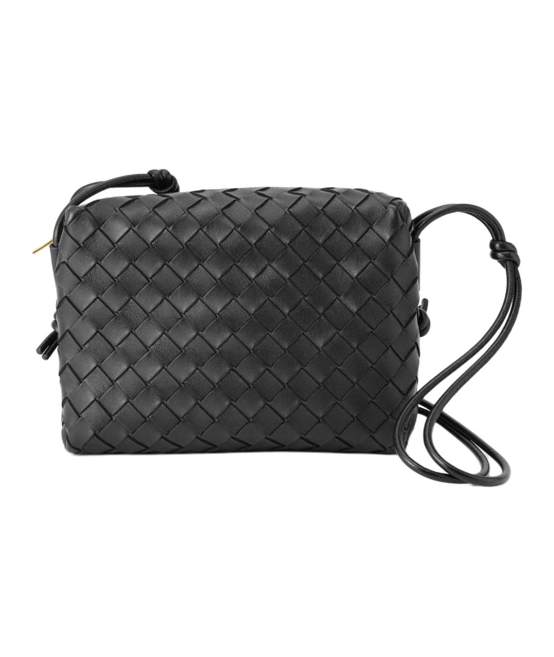 BOTTEGA VENETA Черная кожаная сумка через плечо, фото 2