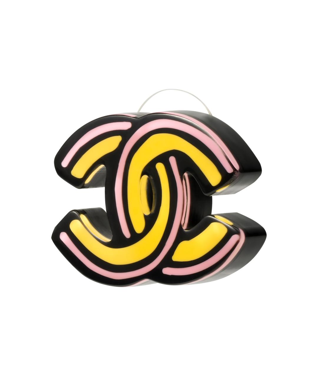 CHANEL Розовые металлические серьги, фото 3