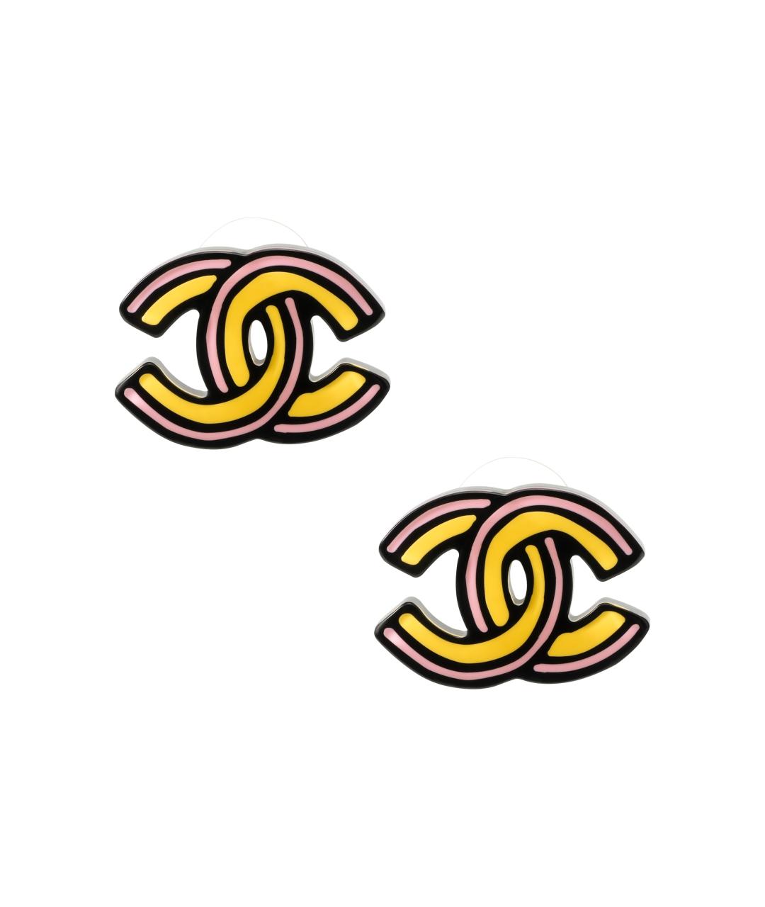 CHANEL Розовые металлические серьги, фото 1