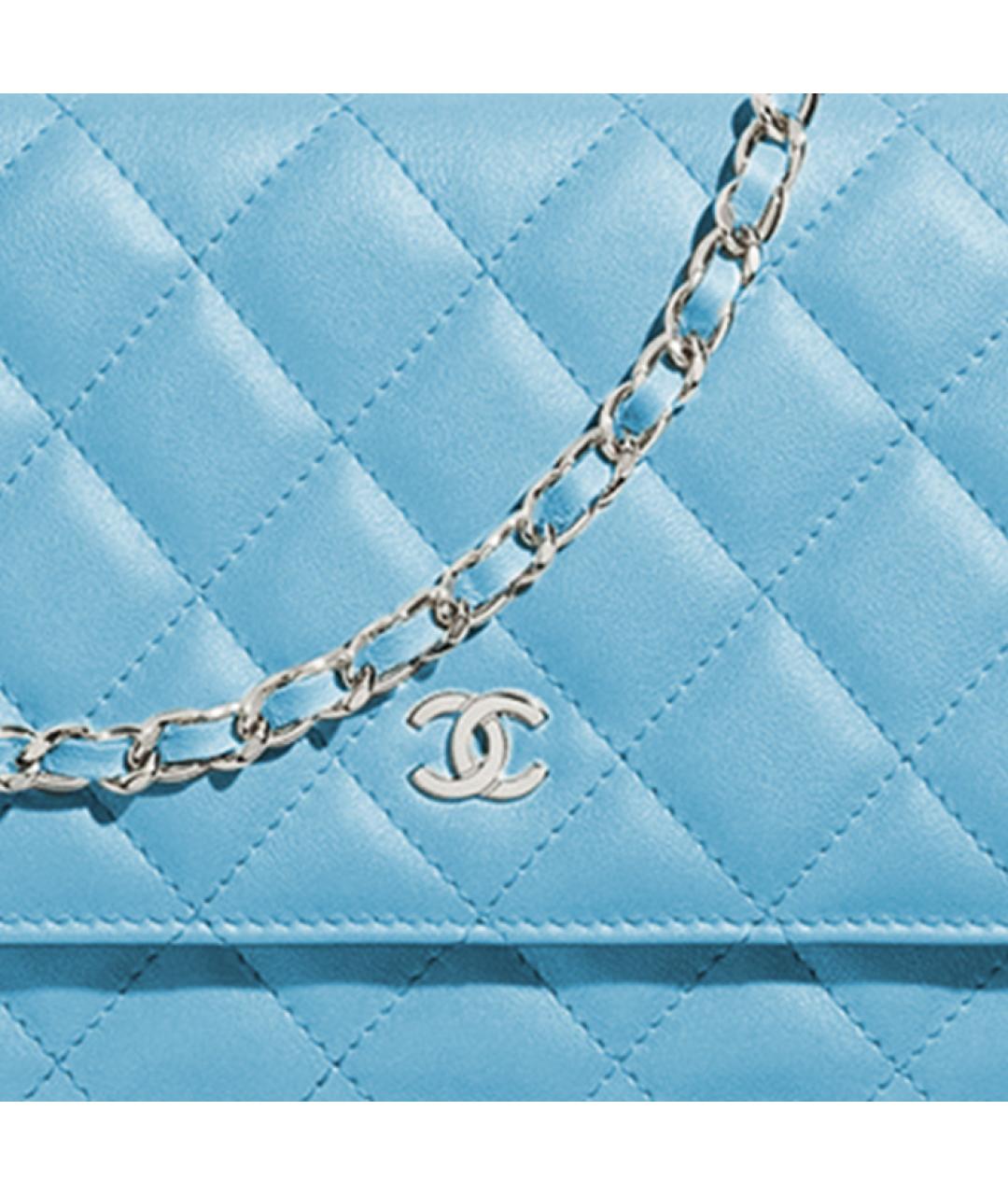 CHANEL Голубая кожаная сумка через плечо, фото 2