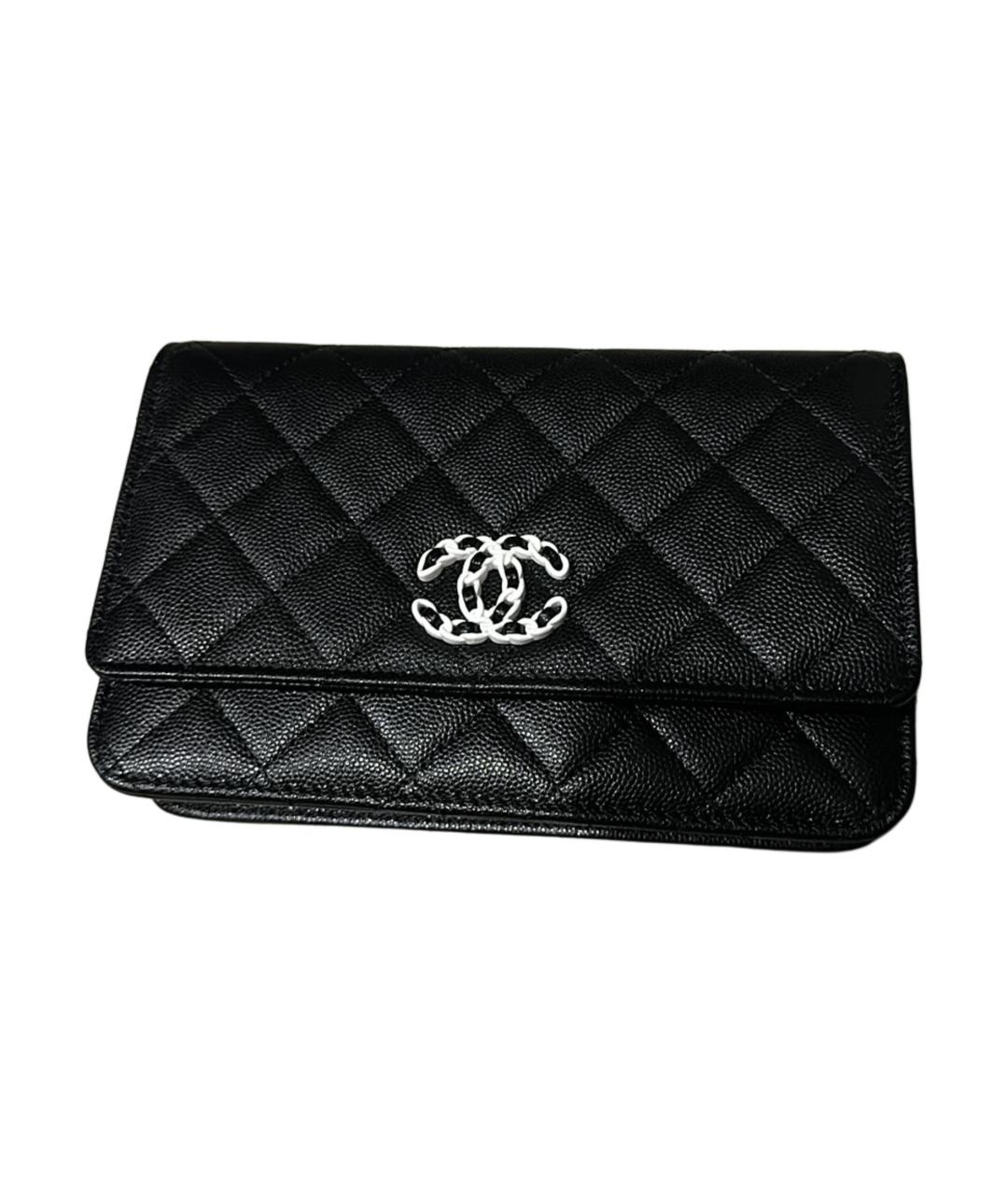 CHANEL Черный кожаный кошелек, фото 1