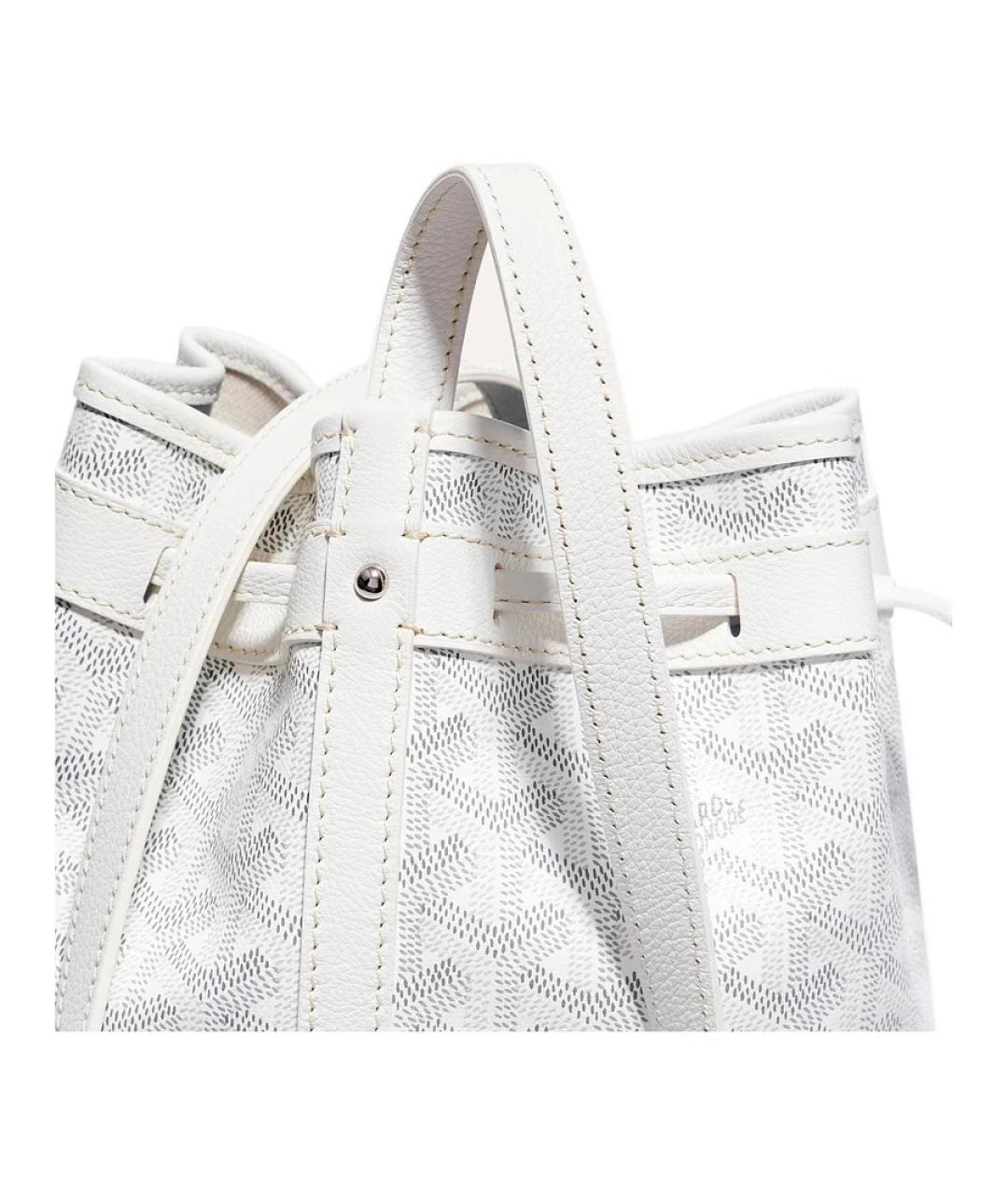 GOYARD Белая кожаная сумка через плечо, фото 4