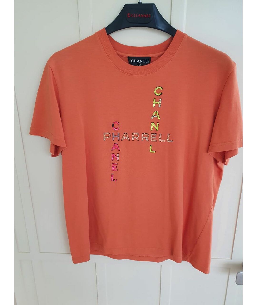 CHANEL PRE-OWNED Коралловая футболка, фото 5