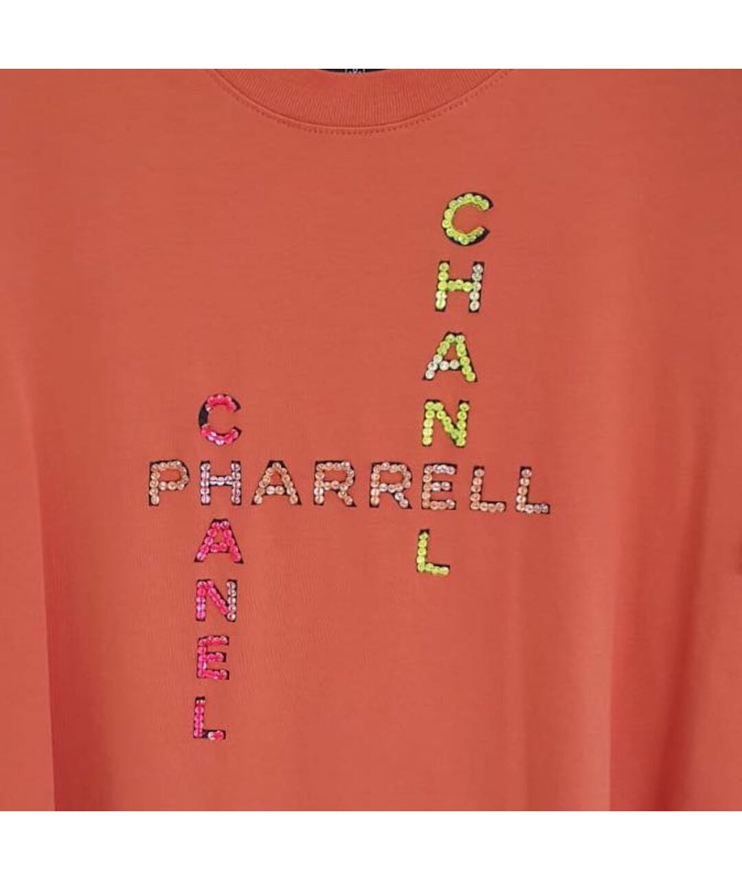 CHANEL PRE-OWNED Коралловая футболка, фото 4