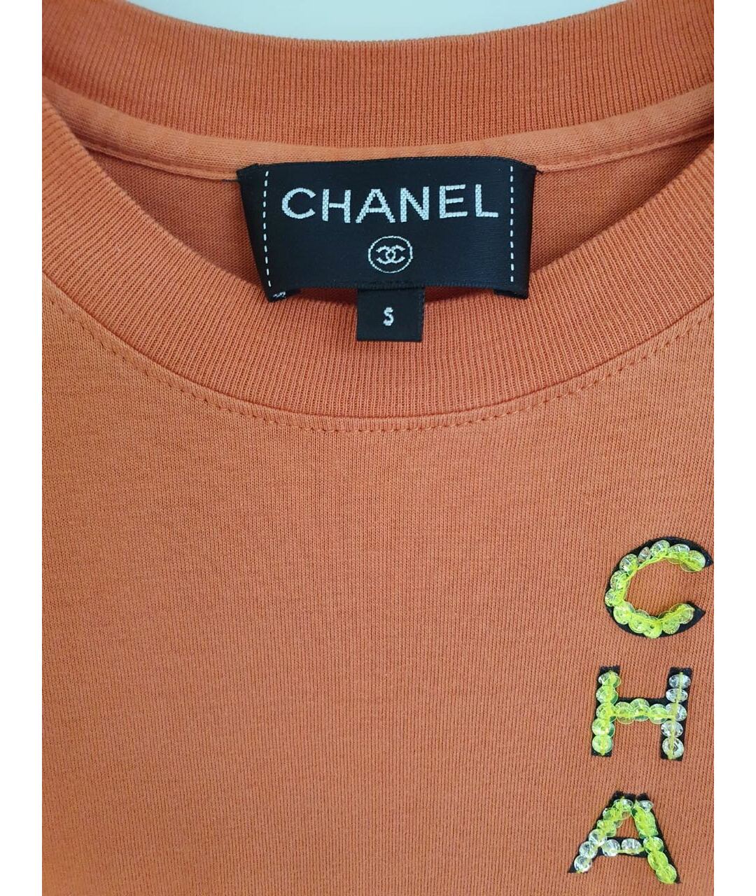 CHANEL PRE-OWNED Коралловая футболка, фото 3