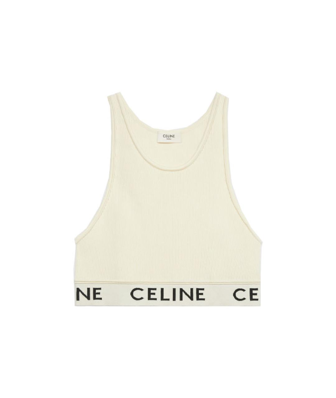 CELINE Бежевая хлопковая майка, фото 1