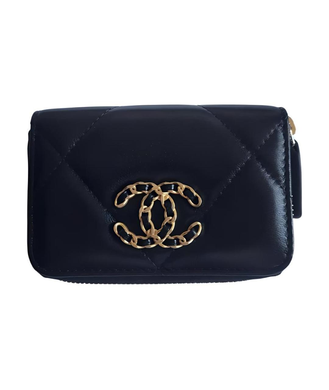 CHANEL Черный кожаный кошелек, фото 1