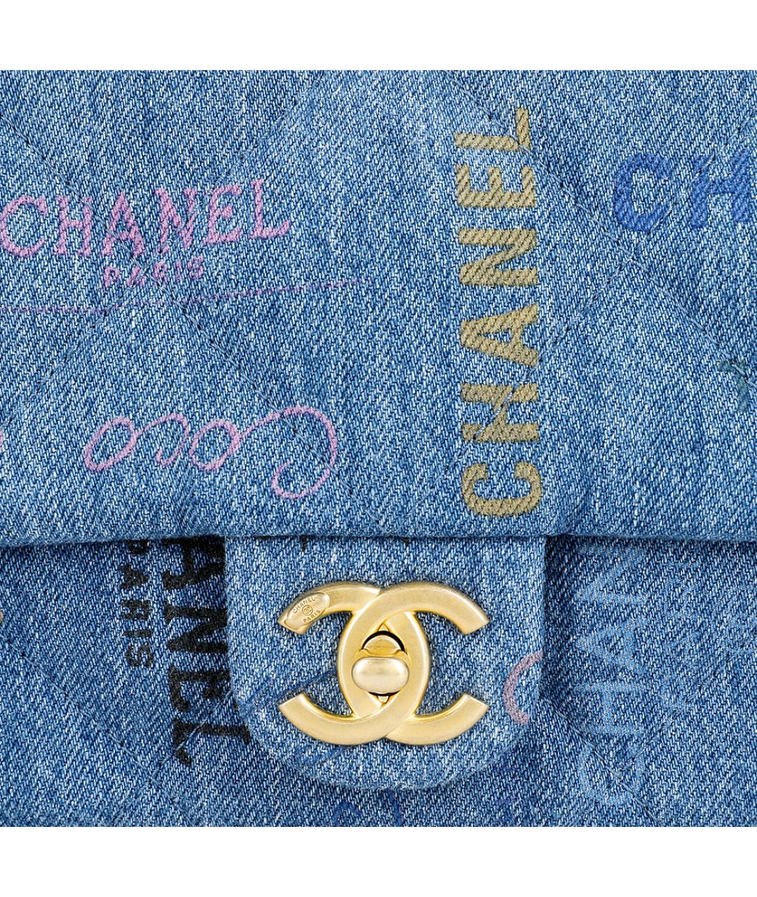 CHANEL Синяя деним сумка через плечо, фото 5