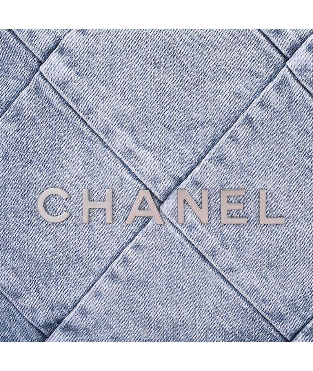 CHANEL Синяя деним сумка тоут, фото 7