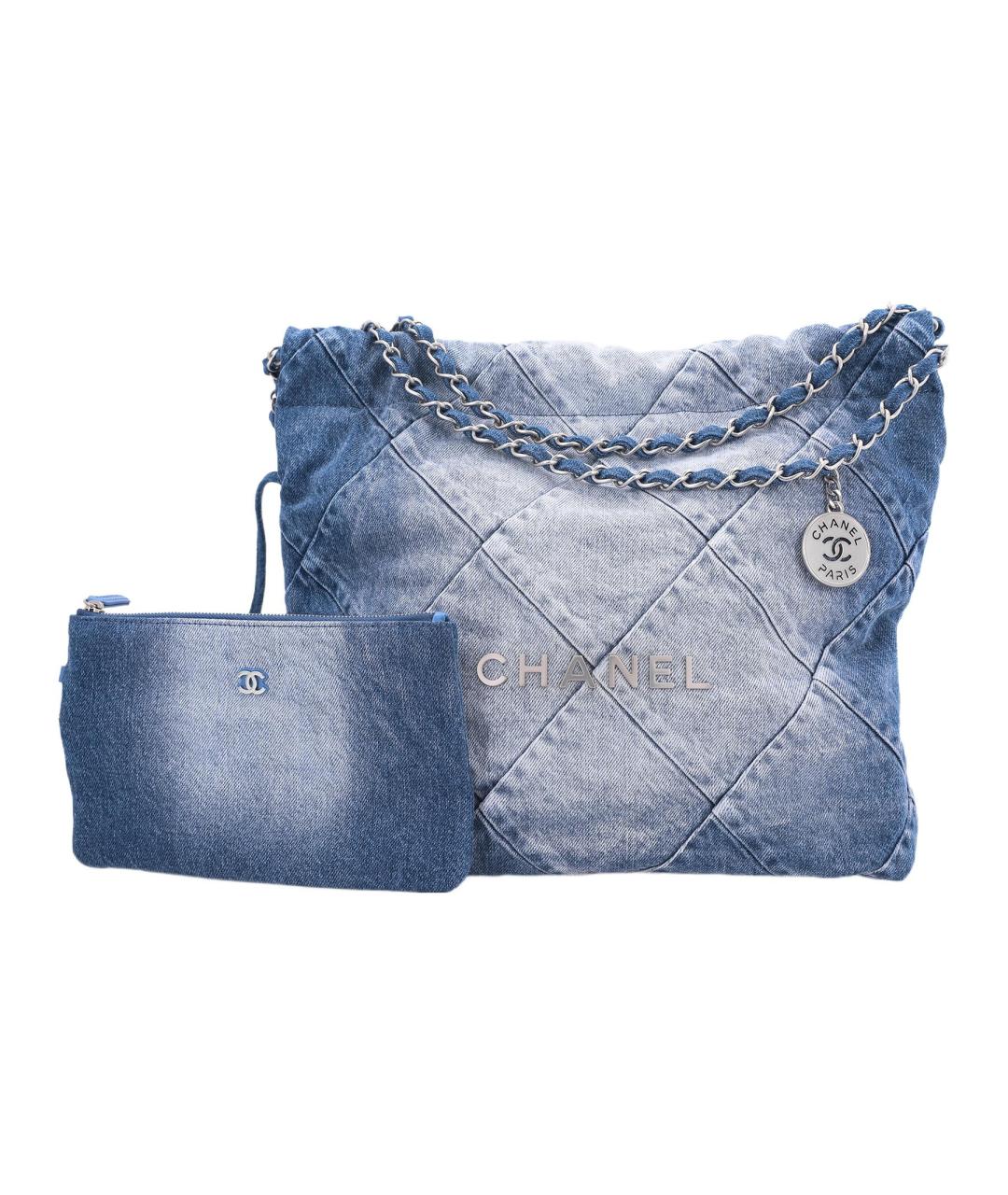 CHANEL Синяя деним сумка тоут, фото 6