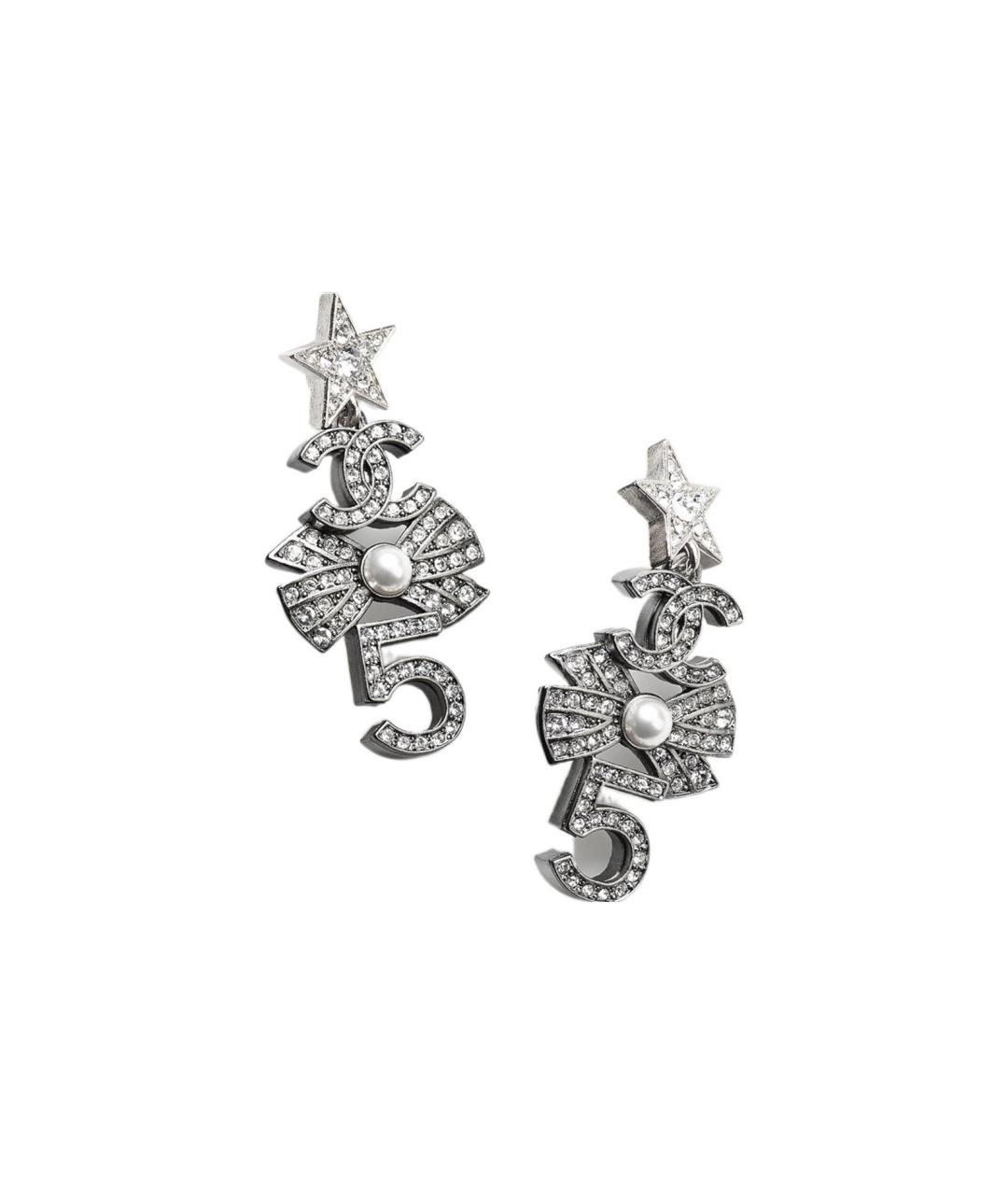 CHANEL Серебряные металлические серьги, фото 1