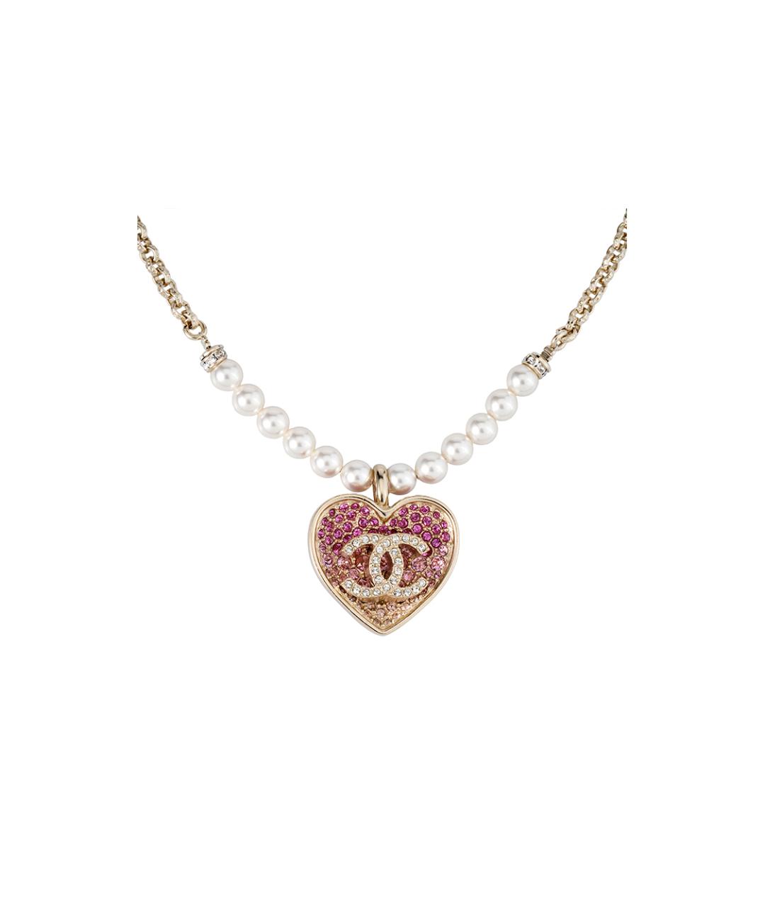 CHANEL Розовое металлическое колье, фото 2