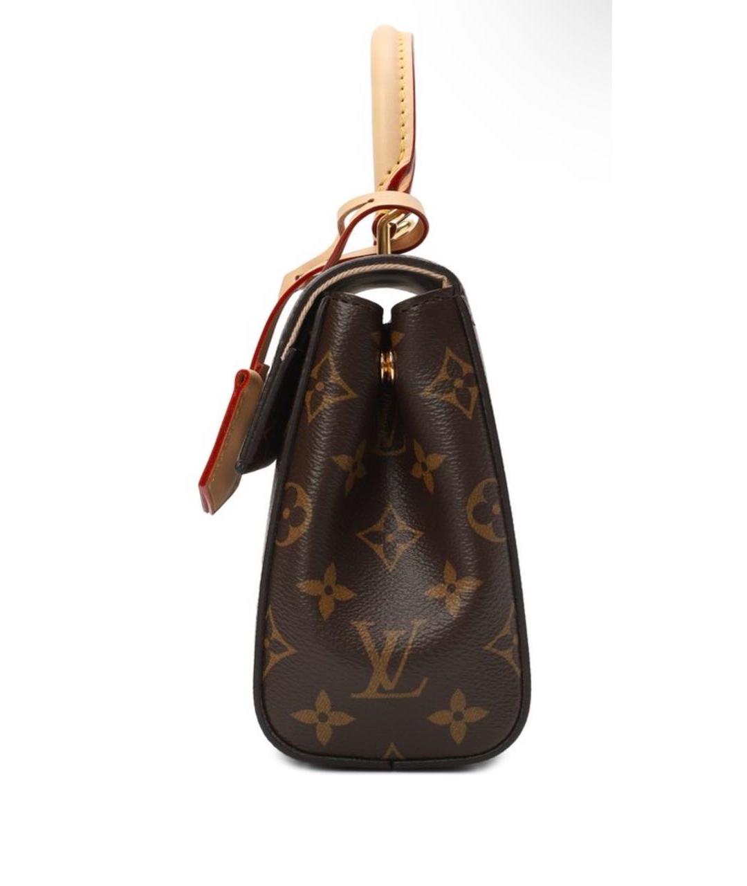 LOUIS VUITTON Коричневая кожаная сумка с короткими ручками, фото 6