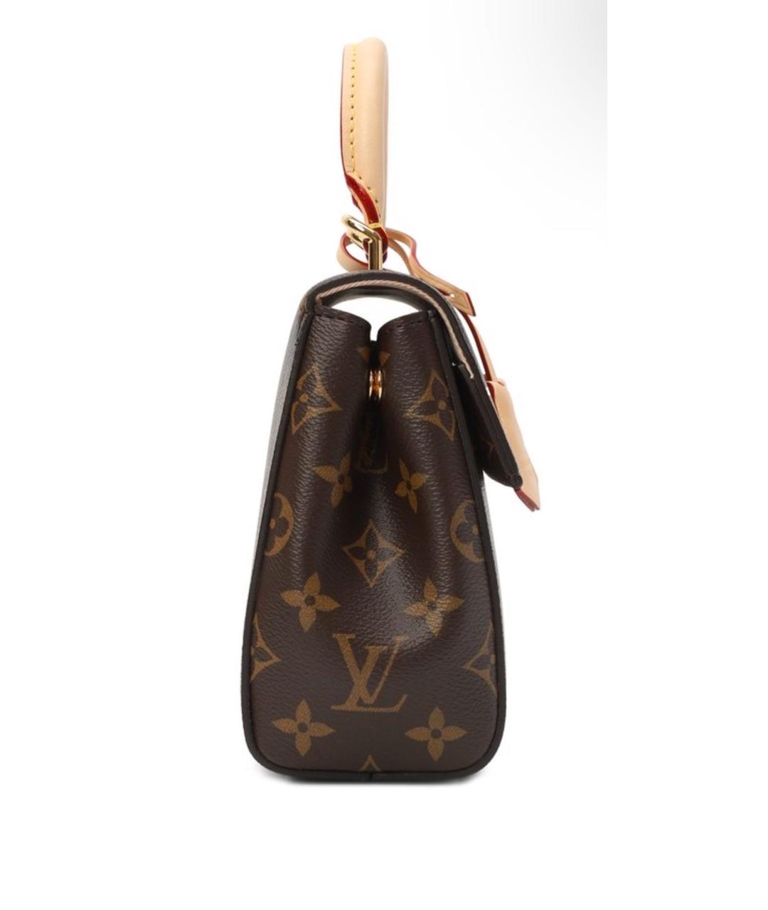 LOUIS VUITTON Коричневая кожаная сумка с короткими ручками, фото 5