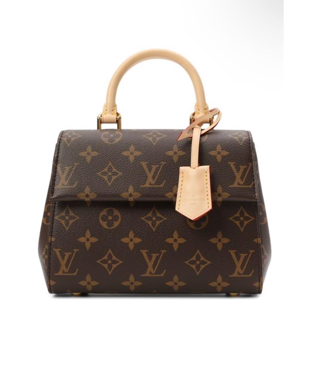 LOUIS VUITTON Коричневая кожаная сумка с короткими ручками, фото 9