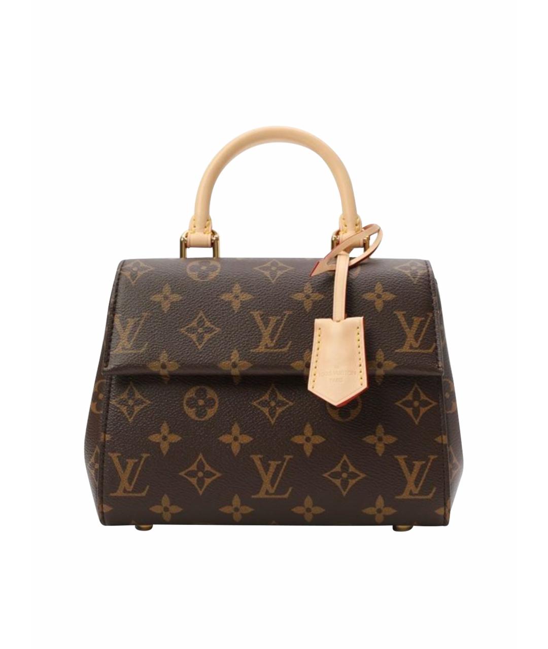 LOUIS VUITTON Коричневая кожаная сумка с короткими ручками, фото 1