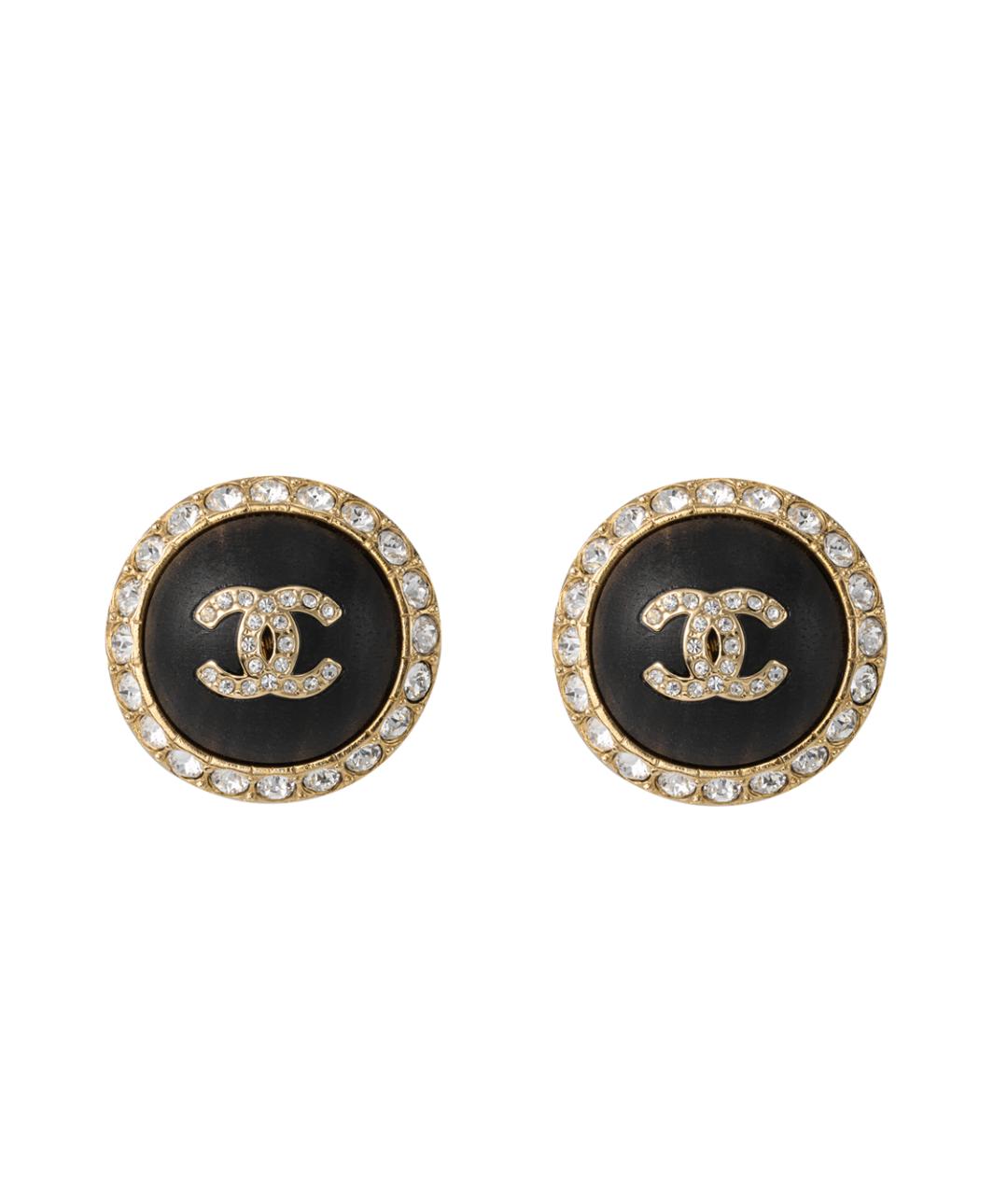 CHANEL Черные металлические серьги, фото 1