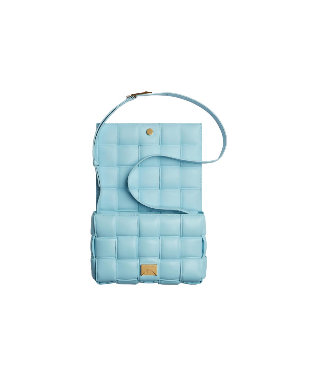 BOTTEGA VENETA Голубая кожаная сумка через плечо, фото 4