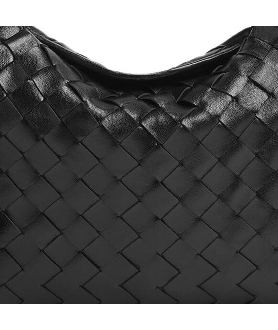 BOTTEGA VENETA Черная кожаная сумка через плечо, фото 5