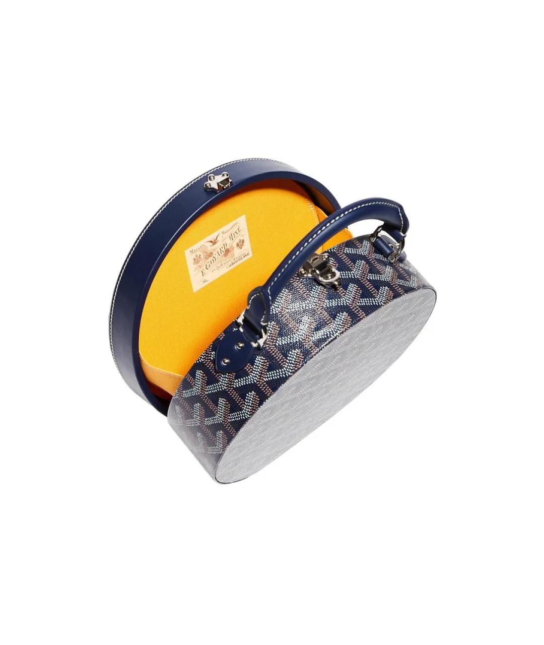 GOYARD Темно-синяя кожаная сумка через плечо, фото 4