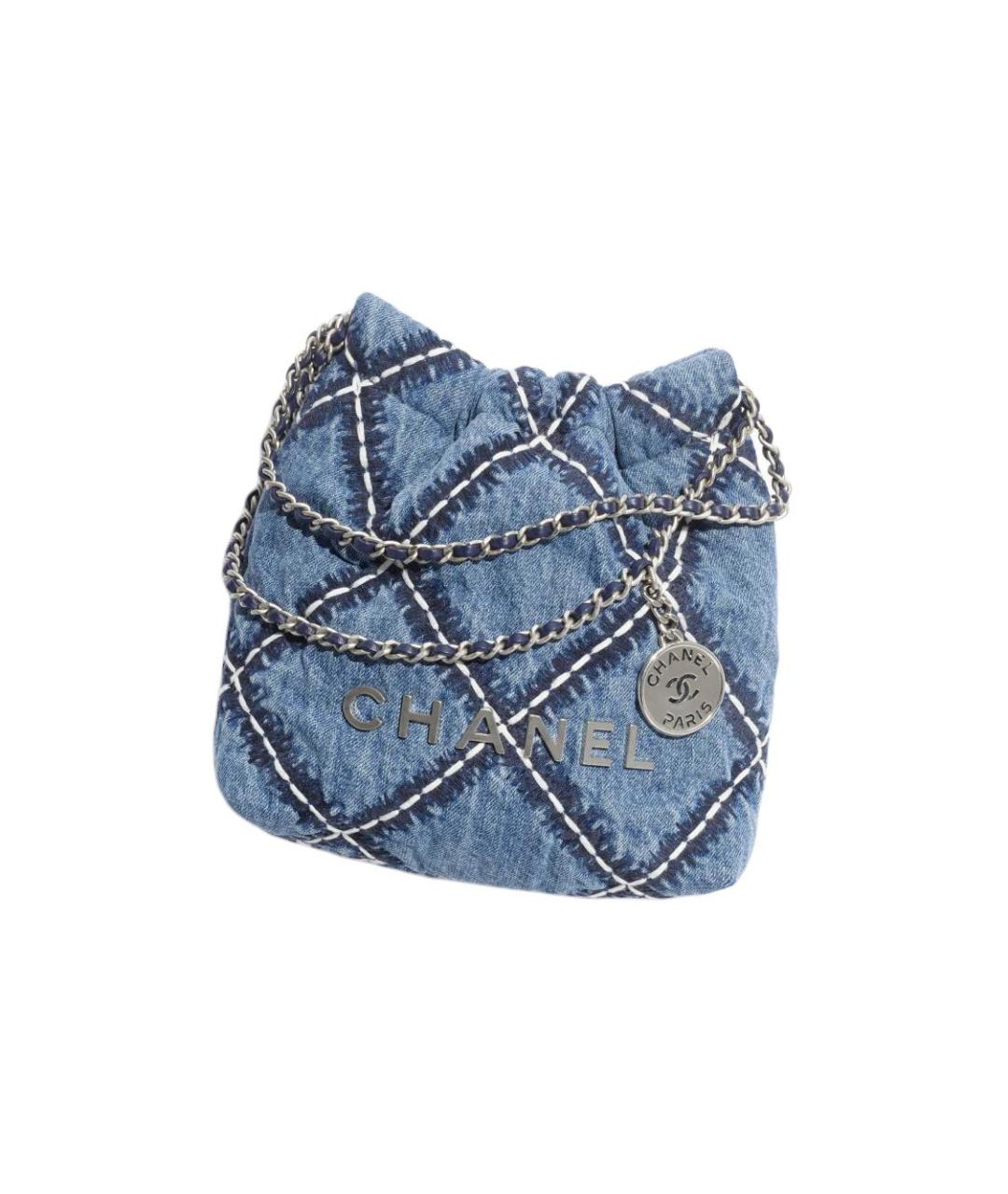 CHANEL Голубая деним сумка тоут, фото 1