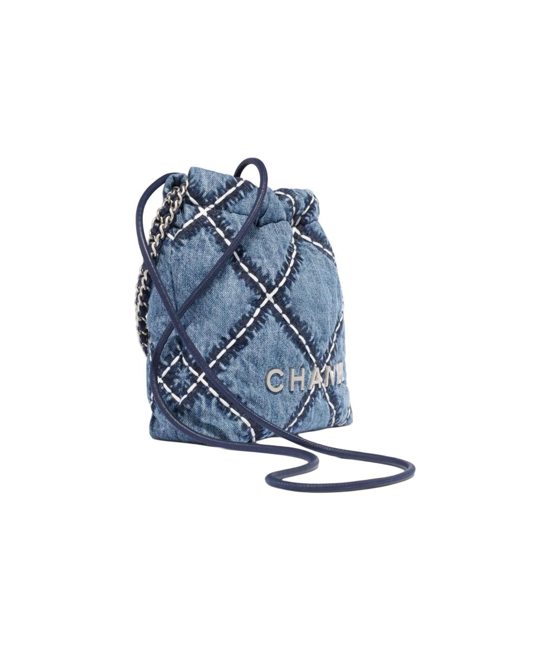 CHANEL Голубая деним сумка тоут, фото 3