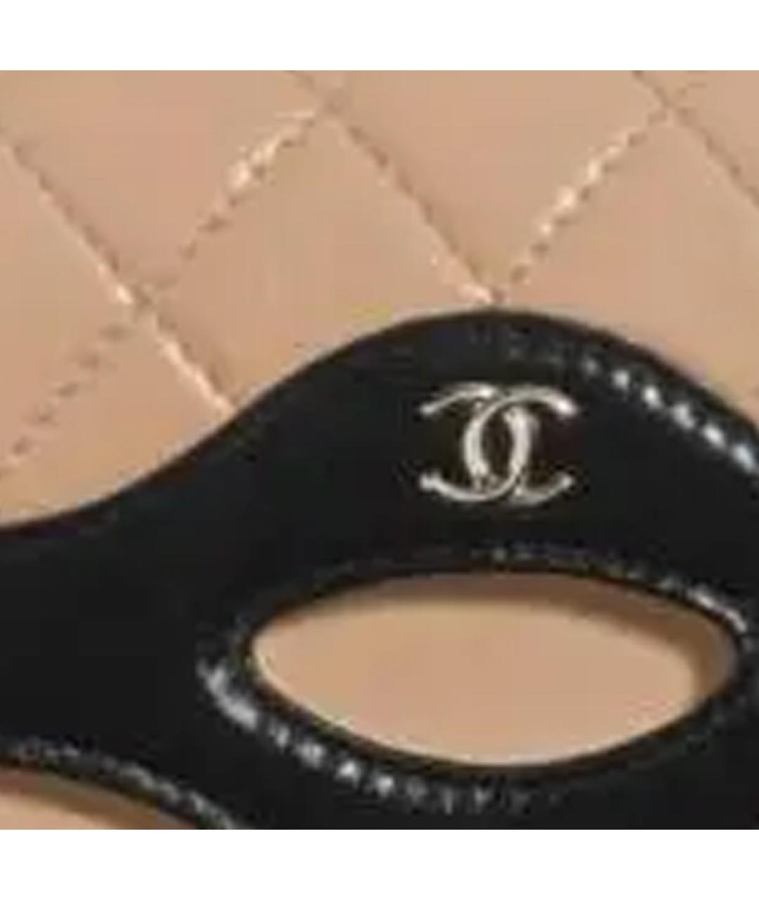 CHANEL Бежевый кожаный кошелек, фото 2