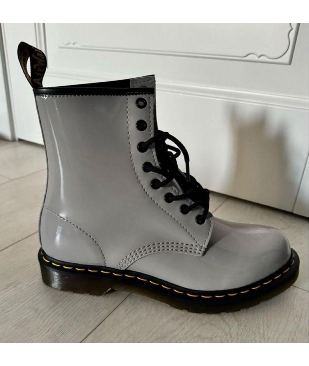 DR. MARTENS Серые кожаные ботинки, фото 7