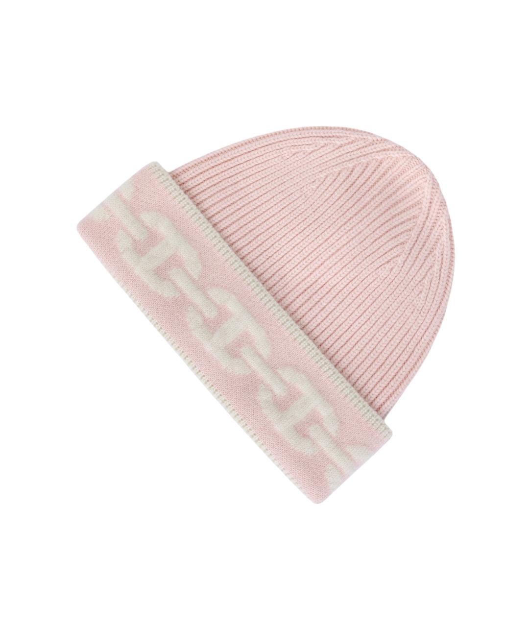HERMES Розовая кашемировая шапка, фото 3