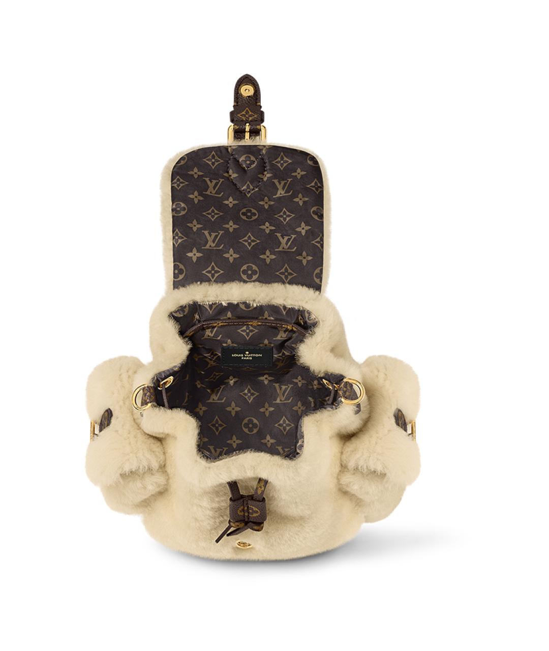 LOUIS VUITTON Бежевый меховой рюкзак, фото 4