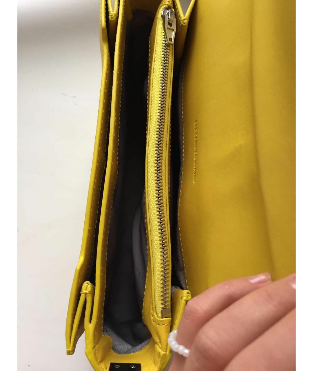 ALEXANDER WANG Желтая кожаная сумка тоут, фото 3