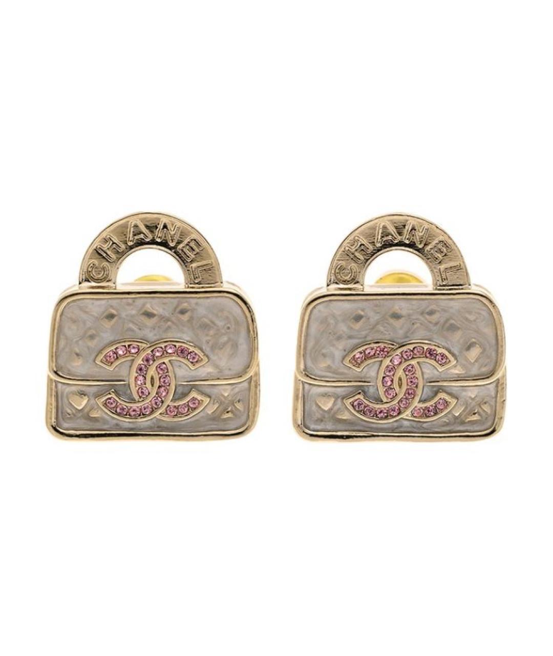 CHANEL Золотые металлические серьги, фото 1