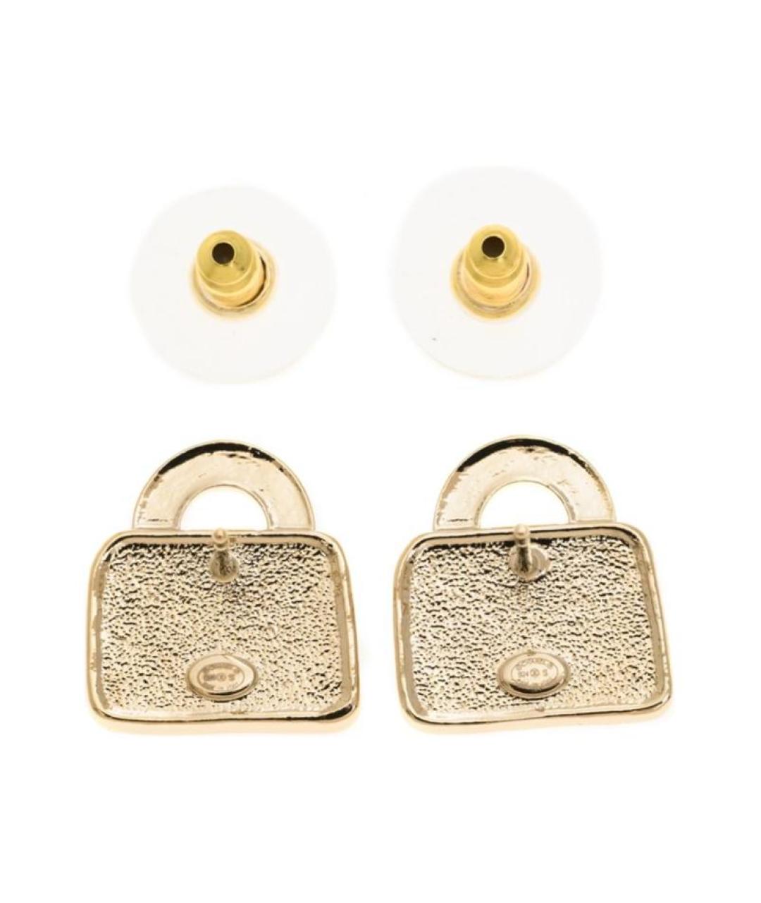 CHANEL Золотые металлические серьги, фото 3