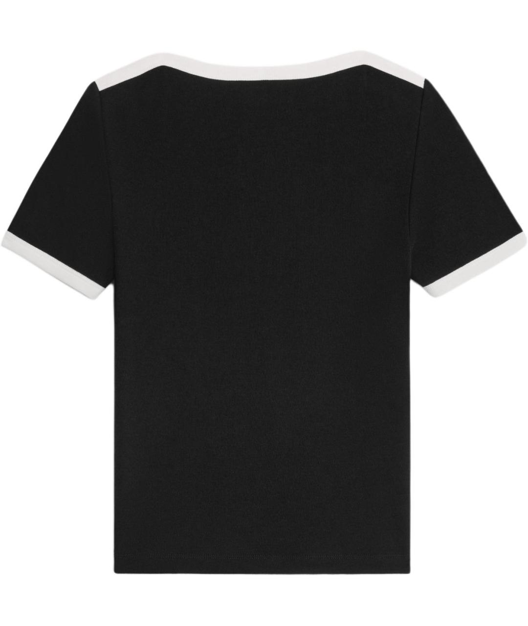 CELINE Черная хлопковая футболка, фото 2