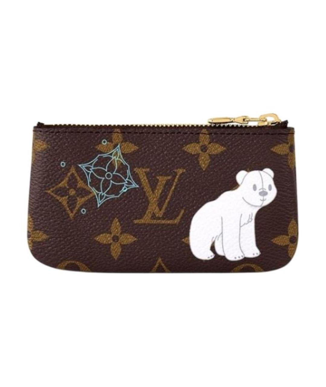 LOUIS VUITTON Коричневый кожаный кошелек, фото 2