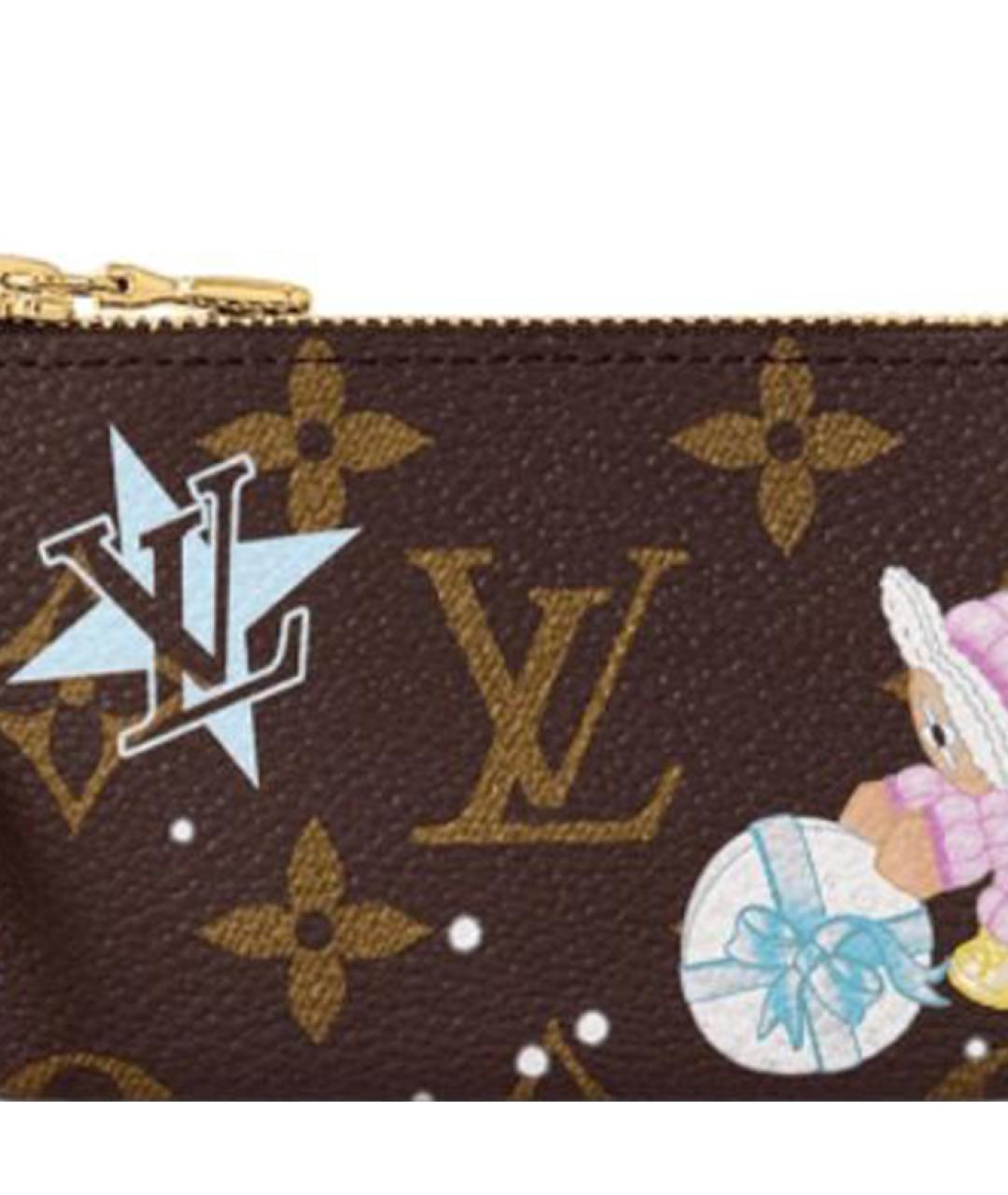 LOUIS VUITTON Коричневый кожаный кошелек, фото 4