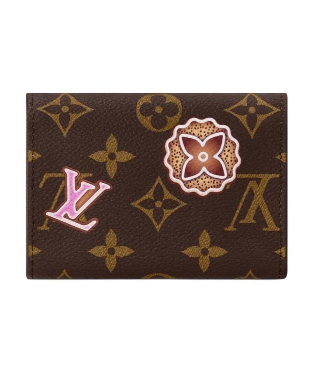LOUIS VUITTON Коричневый кожаный кошелек, фото 2