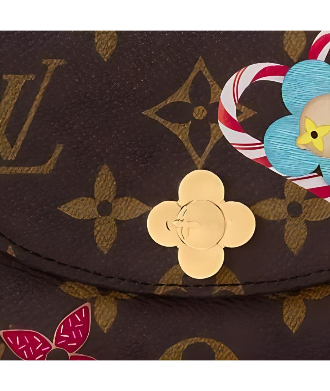 LOUIS VUITTON Коричневый кожаный кошелек, фото 4
