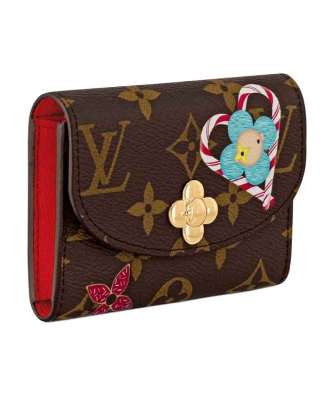 LOUIS VUITTON Коричневый кожаный кошелек, фото 3