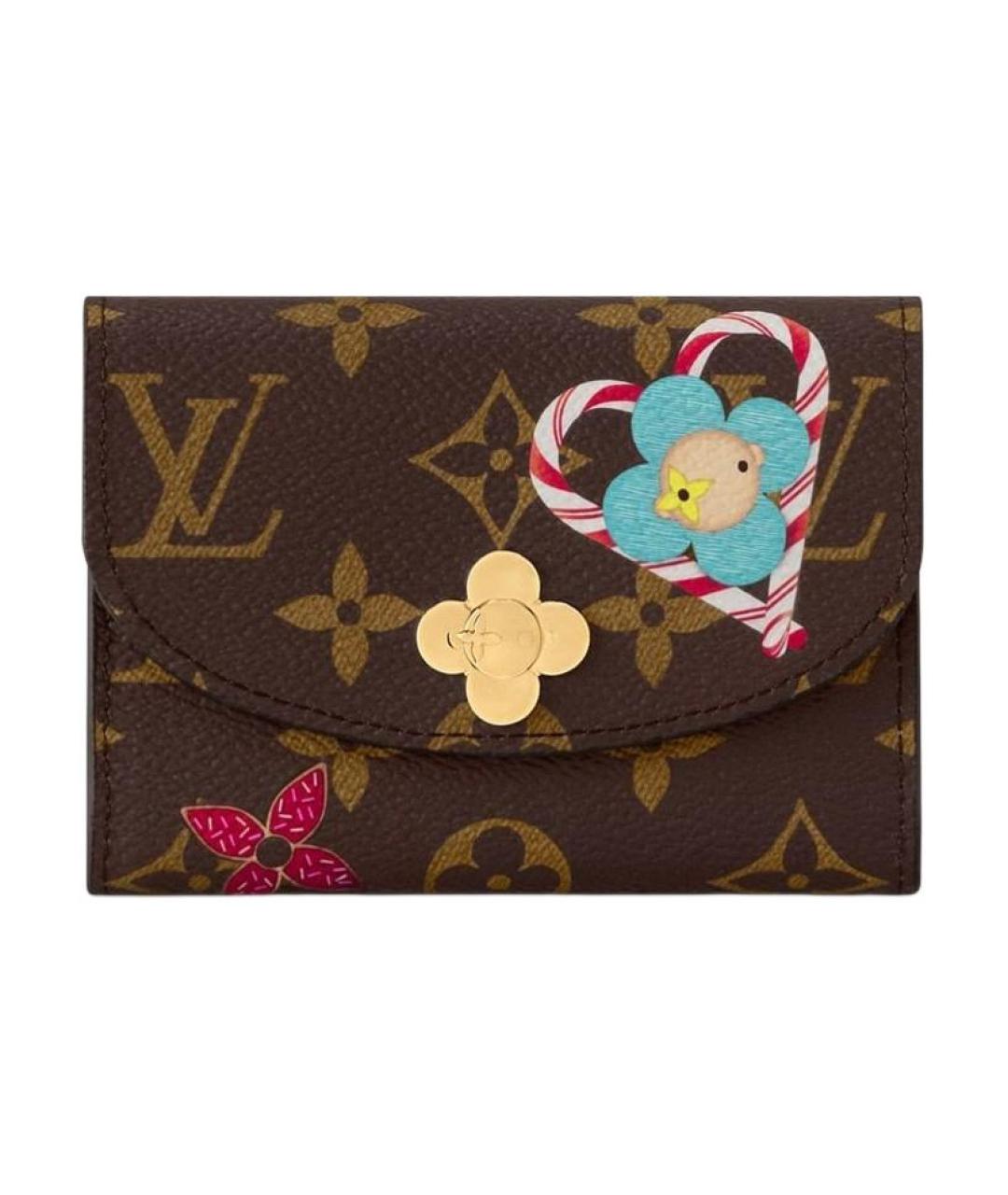 LOUIS VUITTON Коричневый кожаный кошелек, фото 1