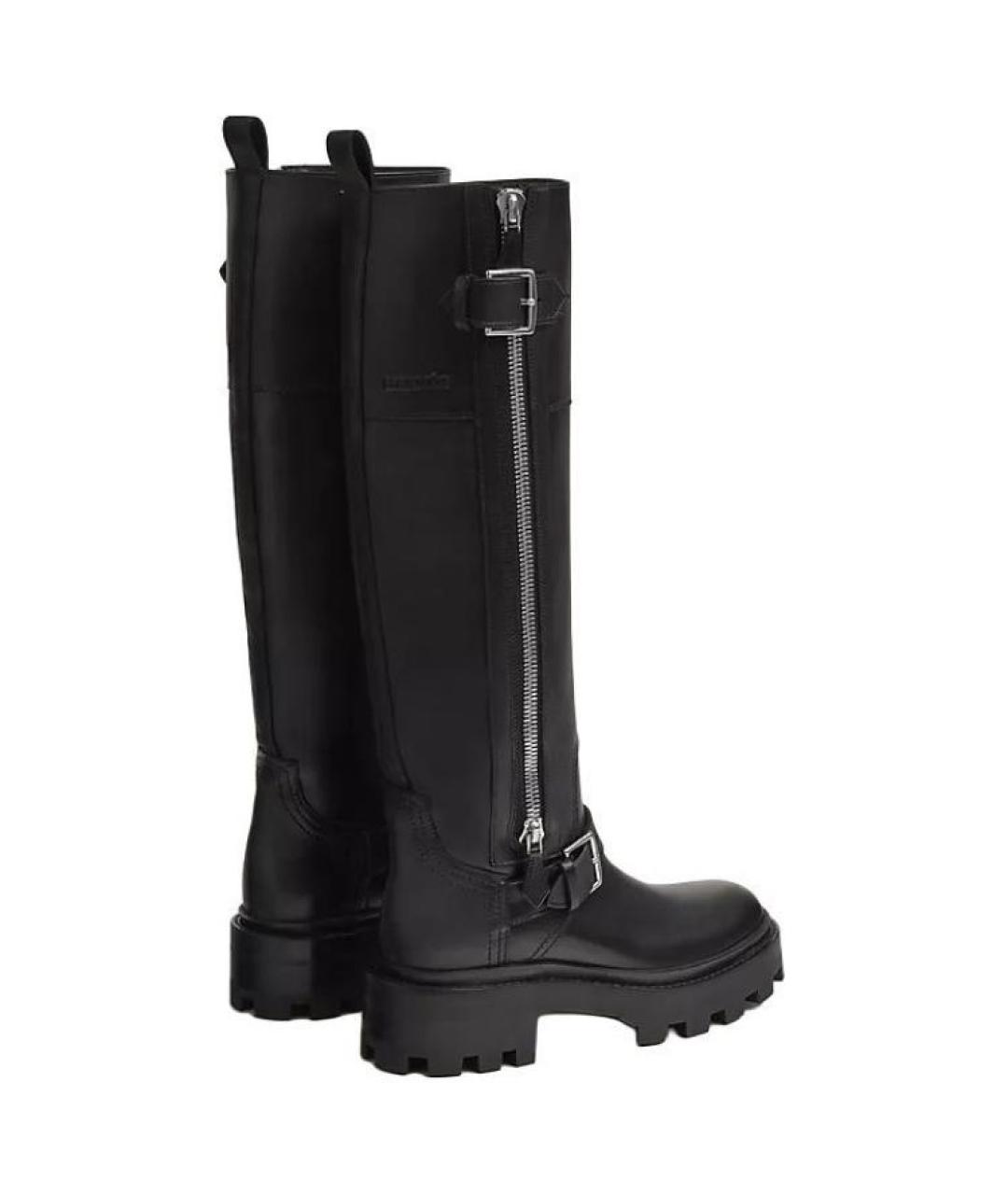 HERMES Черные кожаные сапоги, фото 4