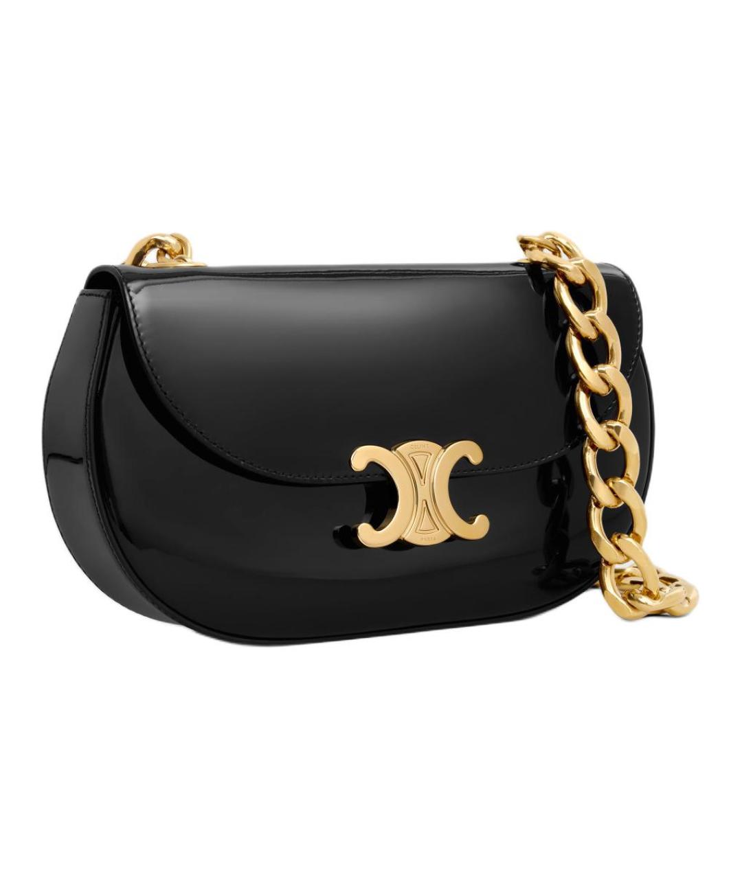 CELINE Черная кожаная сумка через плечо, фото 2