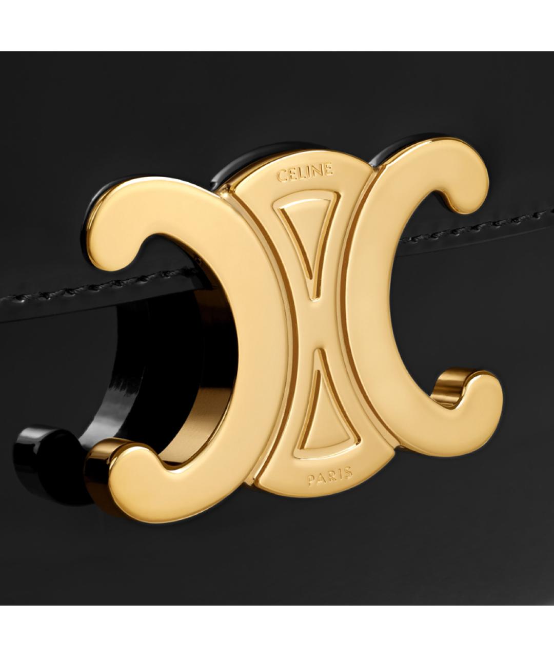 CELINE Черная кожаная сумка через плечо, фото 5