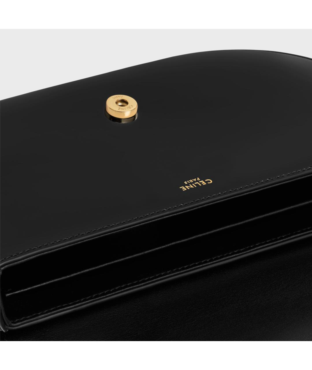 CELINE Черная кожаная сумка через плечо, фото 4