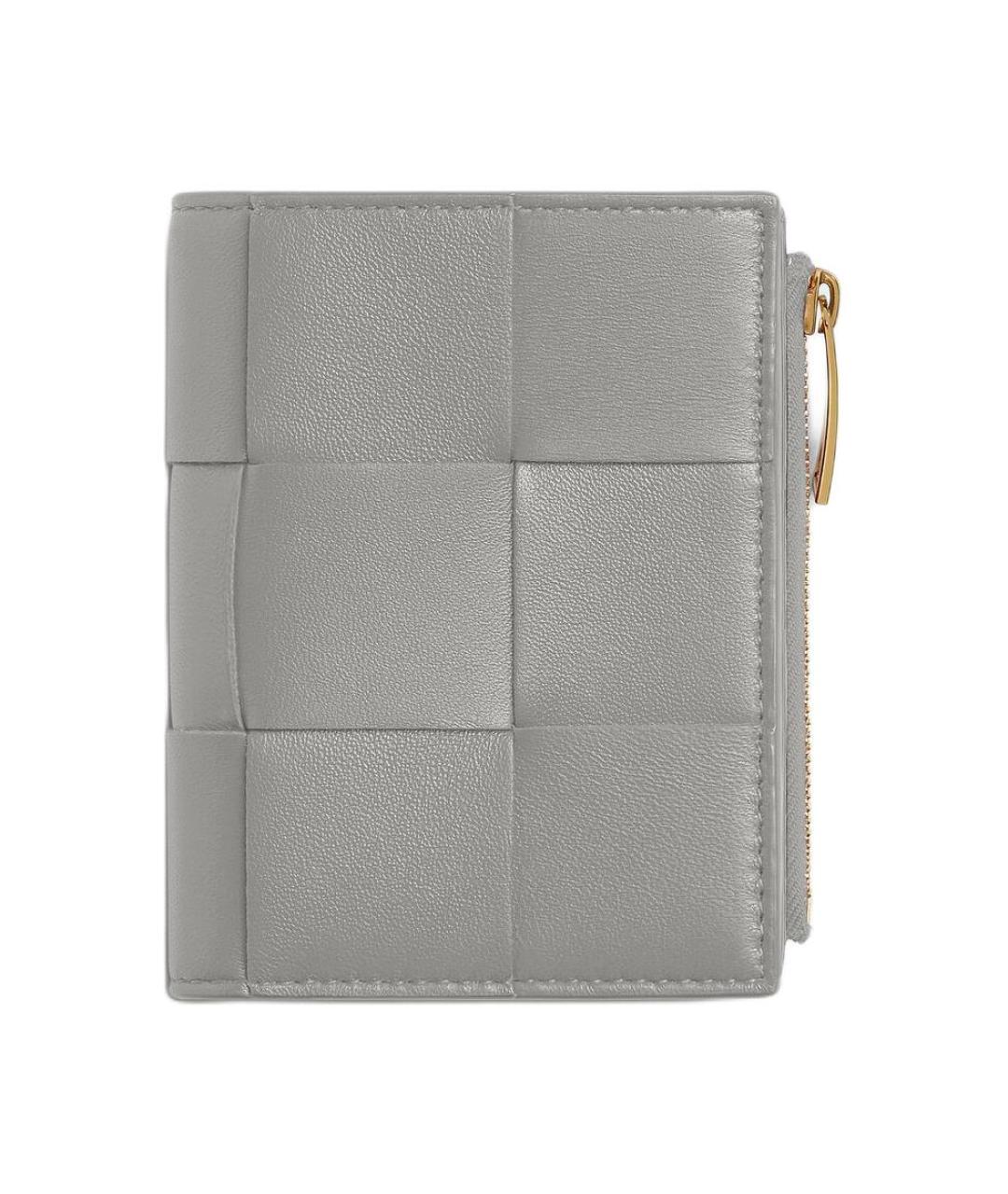 BOTTEGA VENETA Серый кожаный кошелек, фото 1